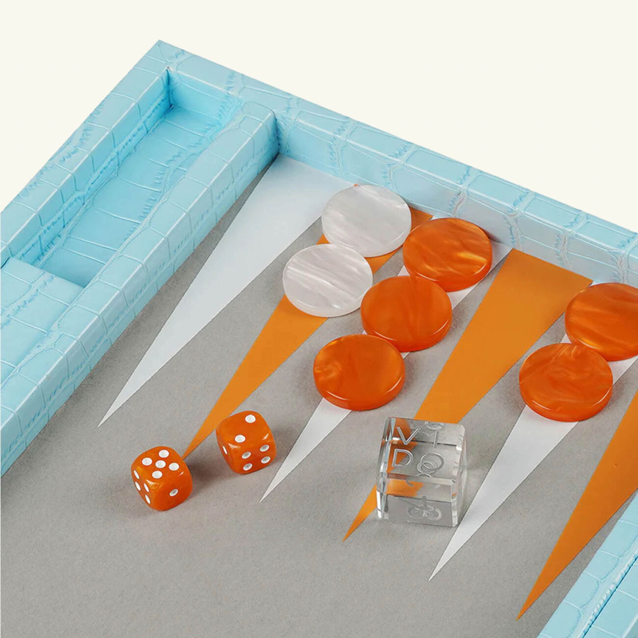 فيدو طاولة لعب باللون الأزرق الزبرجدي بتأثير جلد التمساح