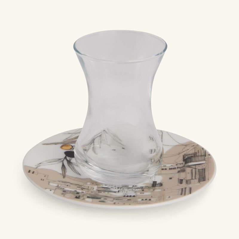 Naseem Tea Cup & Saucer Clear Set Of 6 silsal naseem tea cup saucer clear set of 6