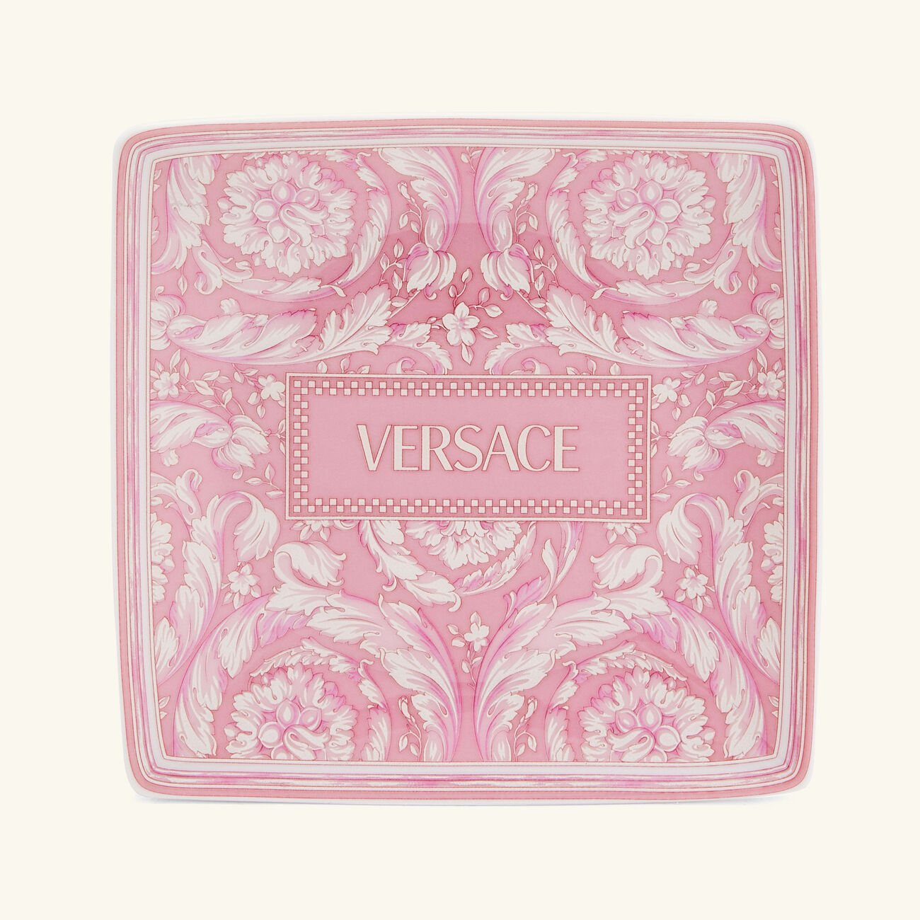 versace barocco trinket tray square small pink