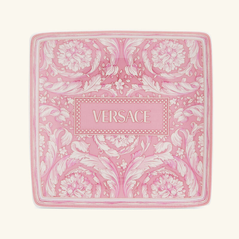 versace barocco trinket tray square small pink