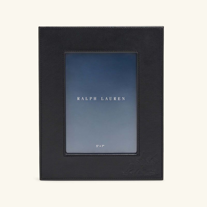ralph lauren home penthouse garrett leather frame black 13x18 cm