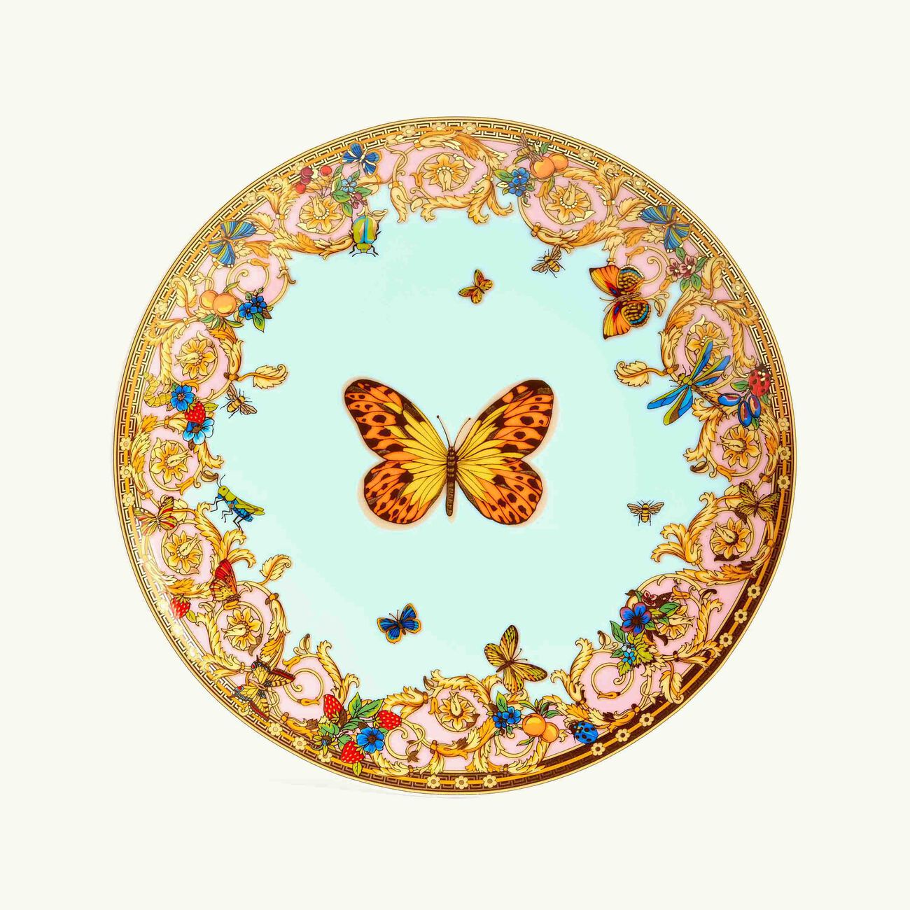 le jardin de versace bread   butter plate round blue 16cm
