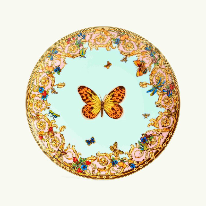 le jardin de versace bread   butter plate round blue 16cm