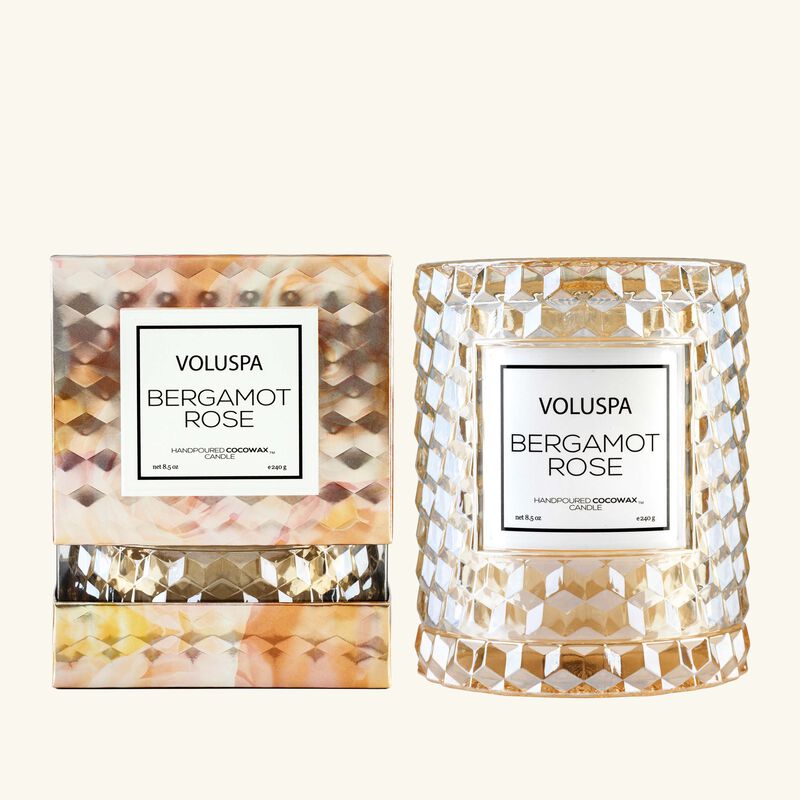 voluspa bergamot rose cloche candle