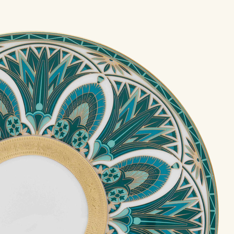 هافيلاند طبقم ريف دو نيل المؤلف من طبقين للخبز والزبدة بتصميم دائري أخضر 16 سم