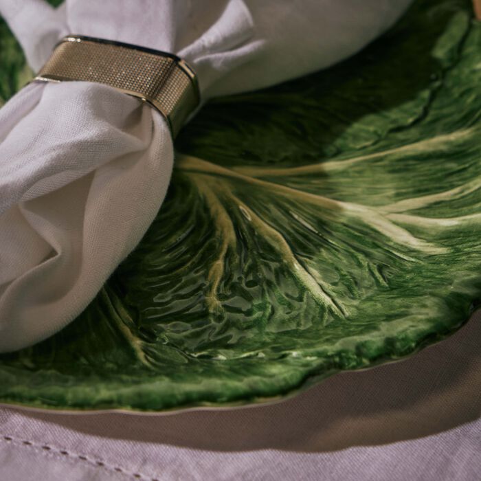 لي أوتومان طبق الطعام راديكيو دائري أخضر 30 سم