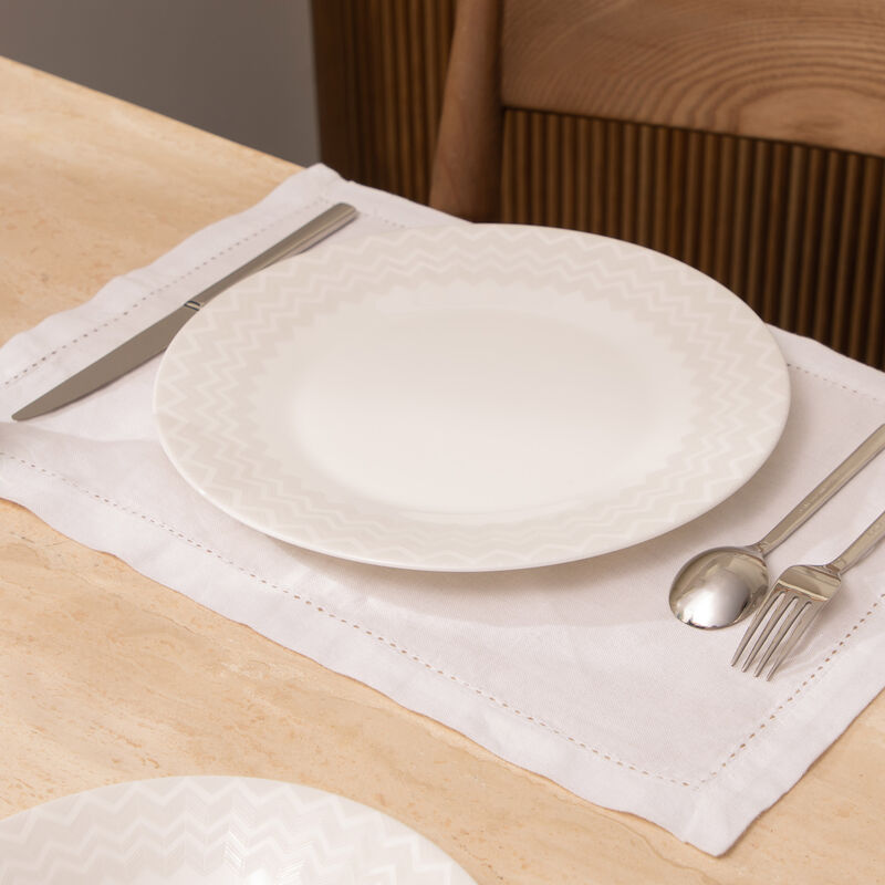 ZIG ZAG Dinner Plate Round White 27 cm Set of 2 missoni home zig zag dinner plate round white 27 cm set of 2