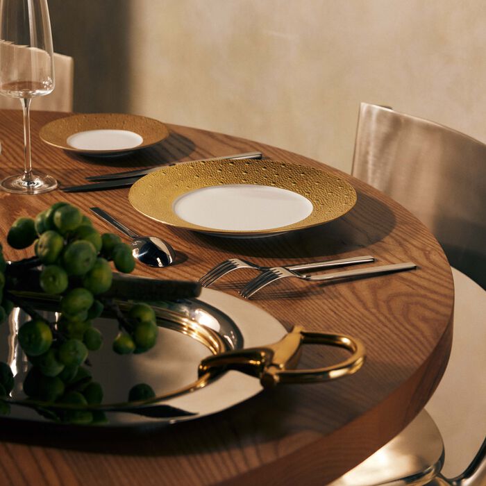 bernardaud ecume dinner plate round gold 26cm