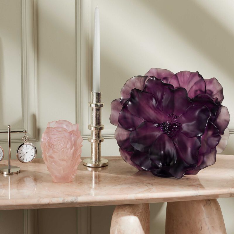 daum camellia vase medium pink