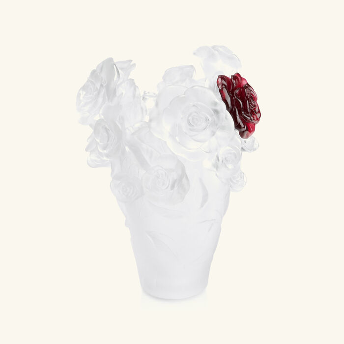 daum rose passion vase medium white limited edition
