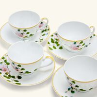 Jardin Indien Tea Cup & Saucer White Set Of 4 bernardaud jardin indien tea cup saucer white set of 4