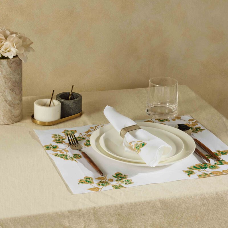 Bougainviliers Placemat & Napkin White Set Of 4 atelier houriatazi bougainviliers placemat napkin white set of 4