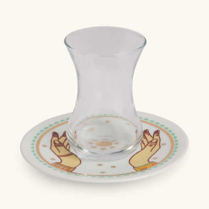 silsal hessa tea cup   saucer clear set of 6