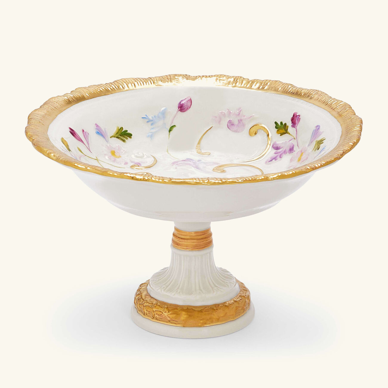 Taormina Footed Bowl White villari taormina footed bowl white