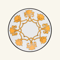 بينتو باريس طبق الحلويات جايبوري دائري أصفر 21 سم