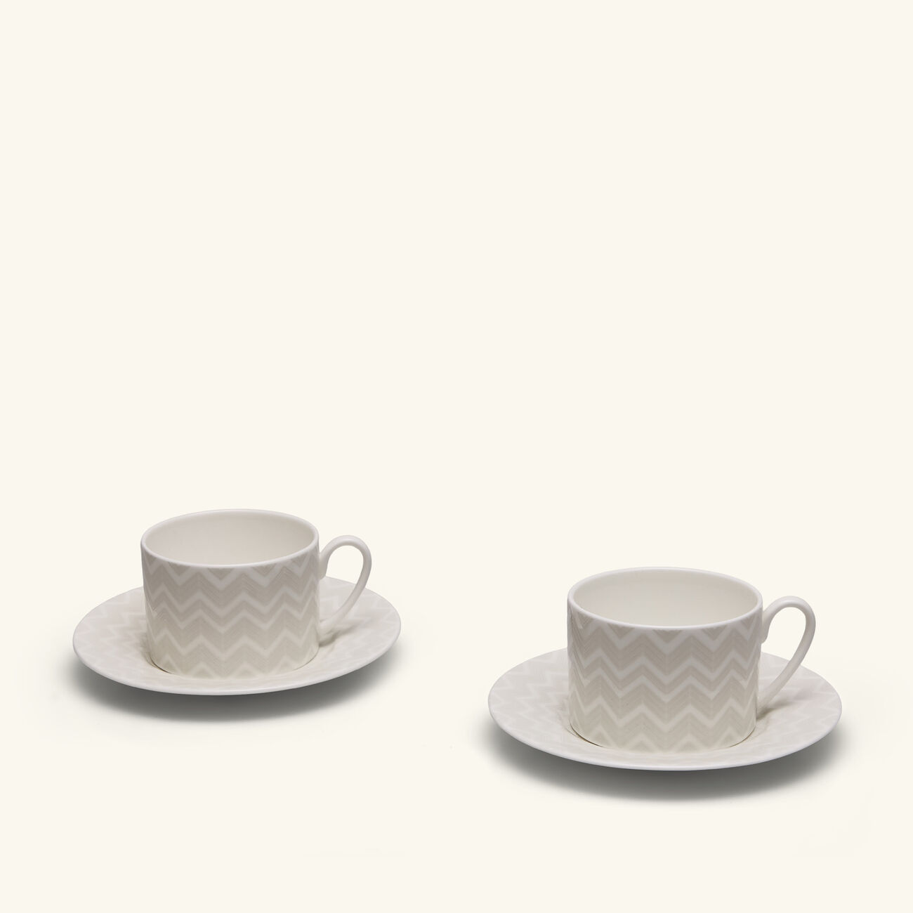 missoni home zig zag tea cup   saucer white set of 2