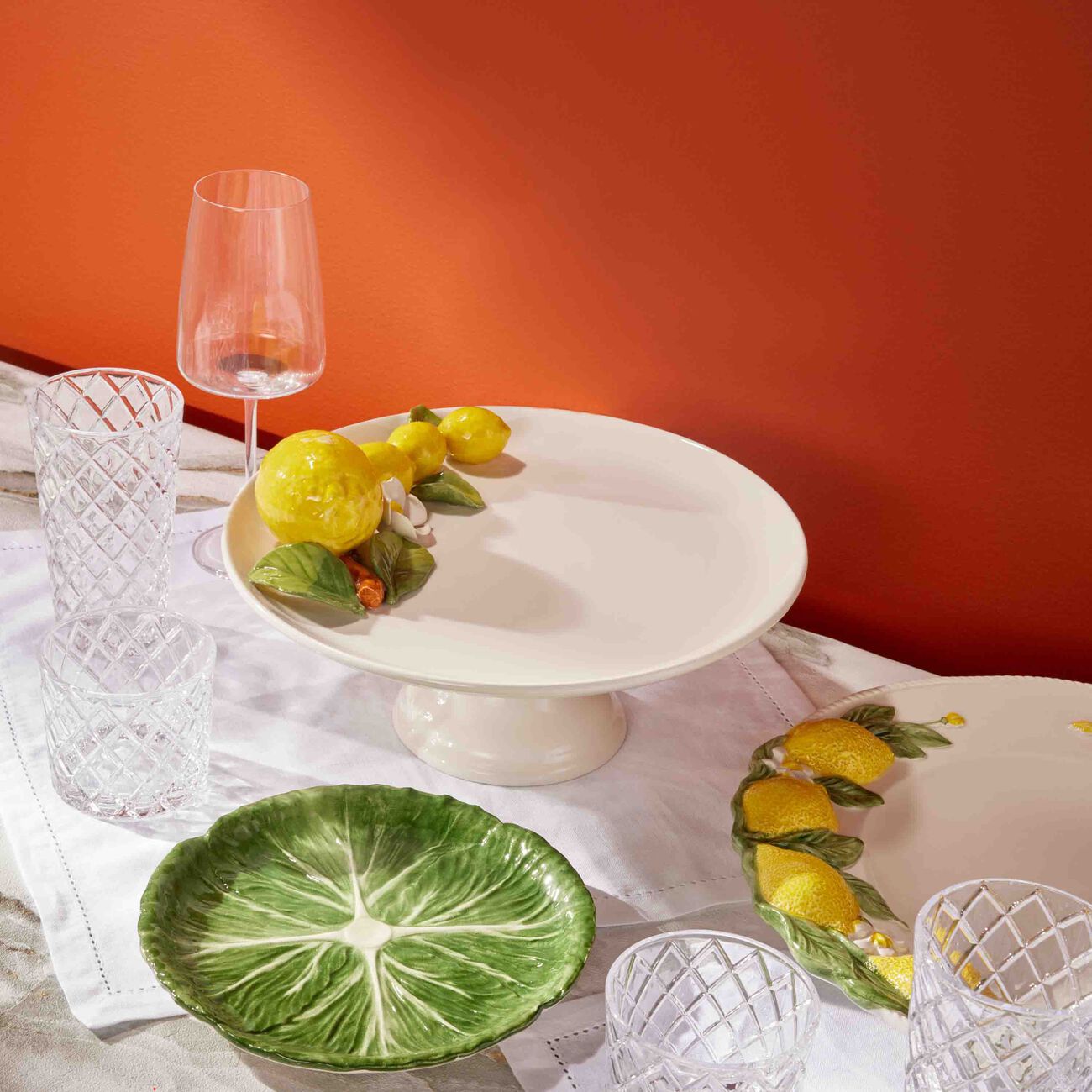 Lemon Cake Stand White les ottomans lemon cake stand white