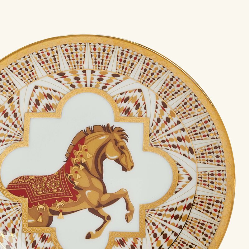 هافيلاند طقم كافالييه رويال المؤلف من طبقين للخبز والزبدة بتصميم دائري ونقوش ذهبية بقياس 16 سم