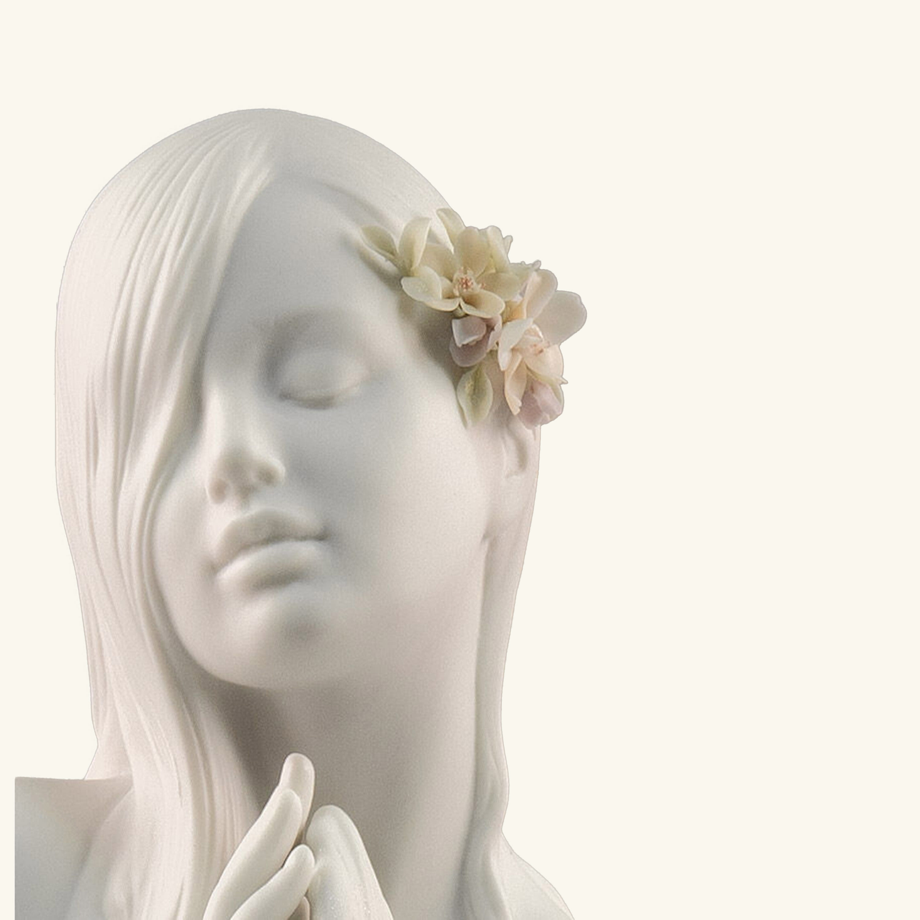 Lladro Inner Peace Woman Sculpture Medium White | Tanagra UAE
