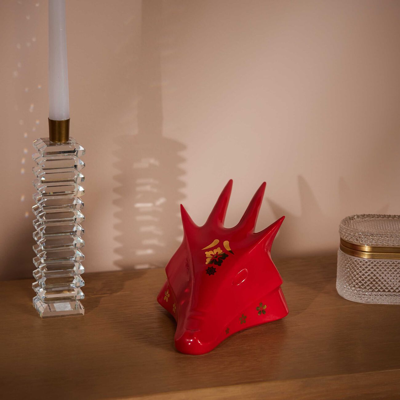 The Dragon Sculpture Small Red lladro the dragon sculpture small red