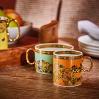 le jardin de versace coffee cup   saucer orange