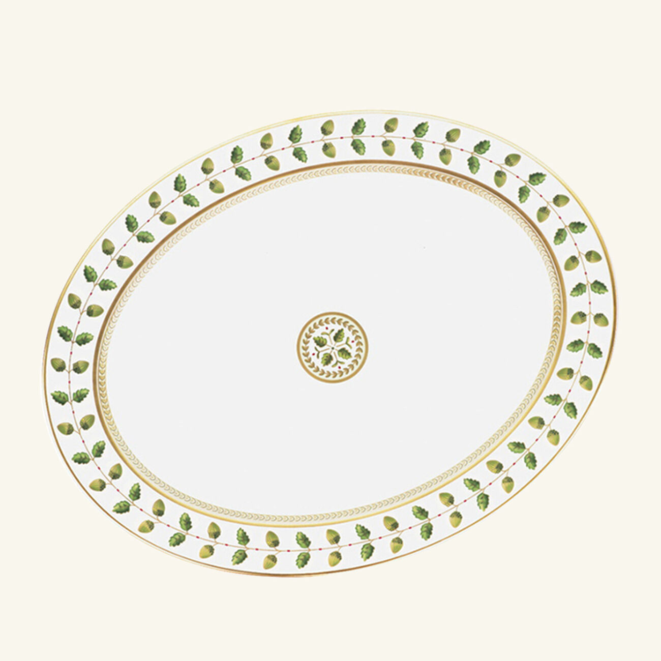 bernardaud constance serving platter oval green 43cm