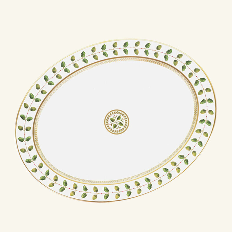 bernardaud constance serving platter oval green 43cm