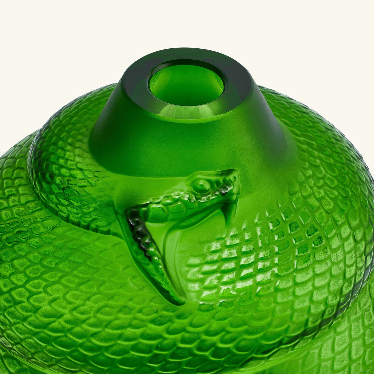 lalique serpent vase small green