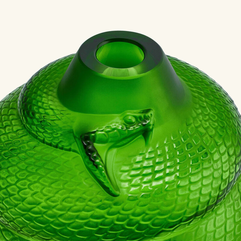 lalique serpent vase small green