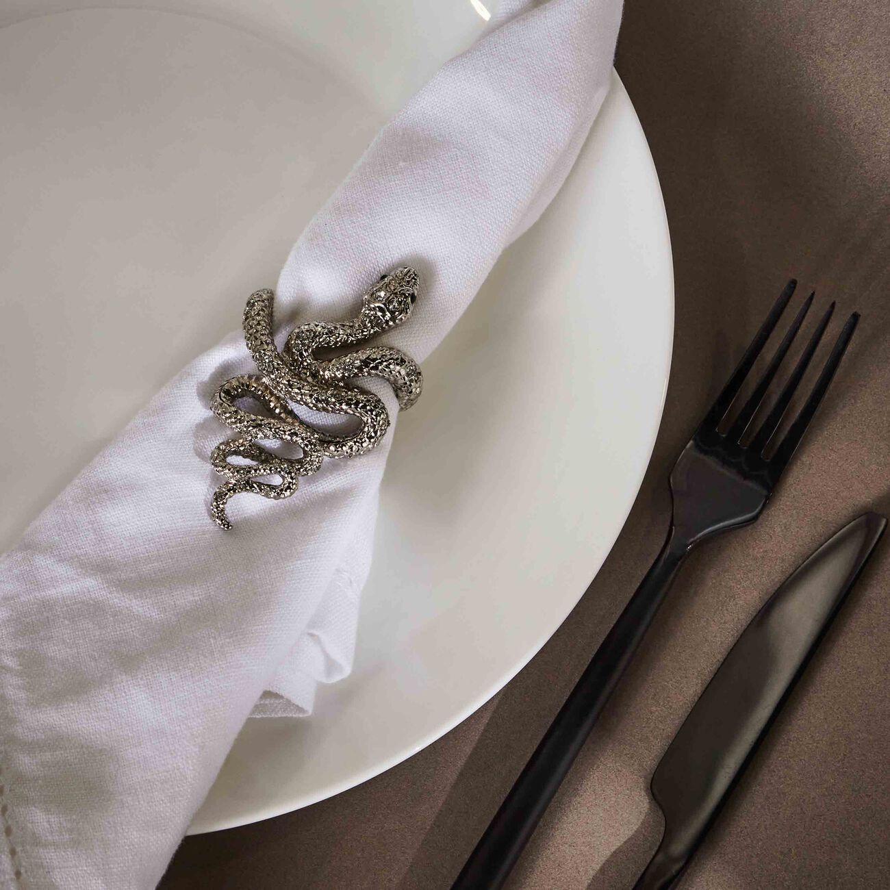 Snake Napkin Ring Silver Set Of 4 l objet snake napkin ring silver set of 4