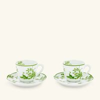 bernardaud albertine coffee cup   saucer green set of 2