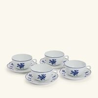 bernardaud chateaubriand couleur tea cups   saucer blue set of 4