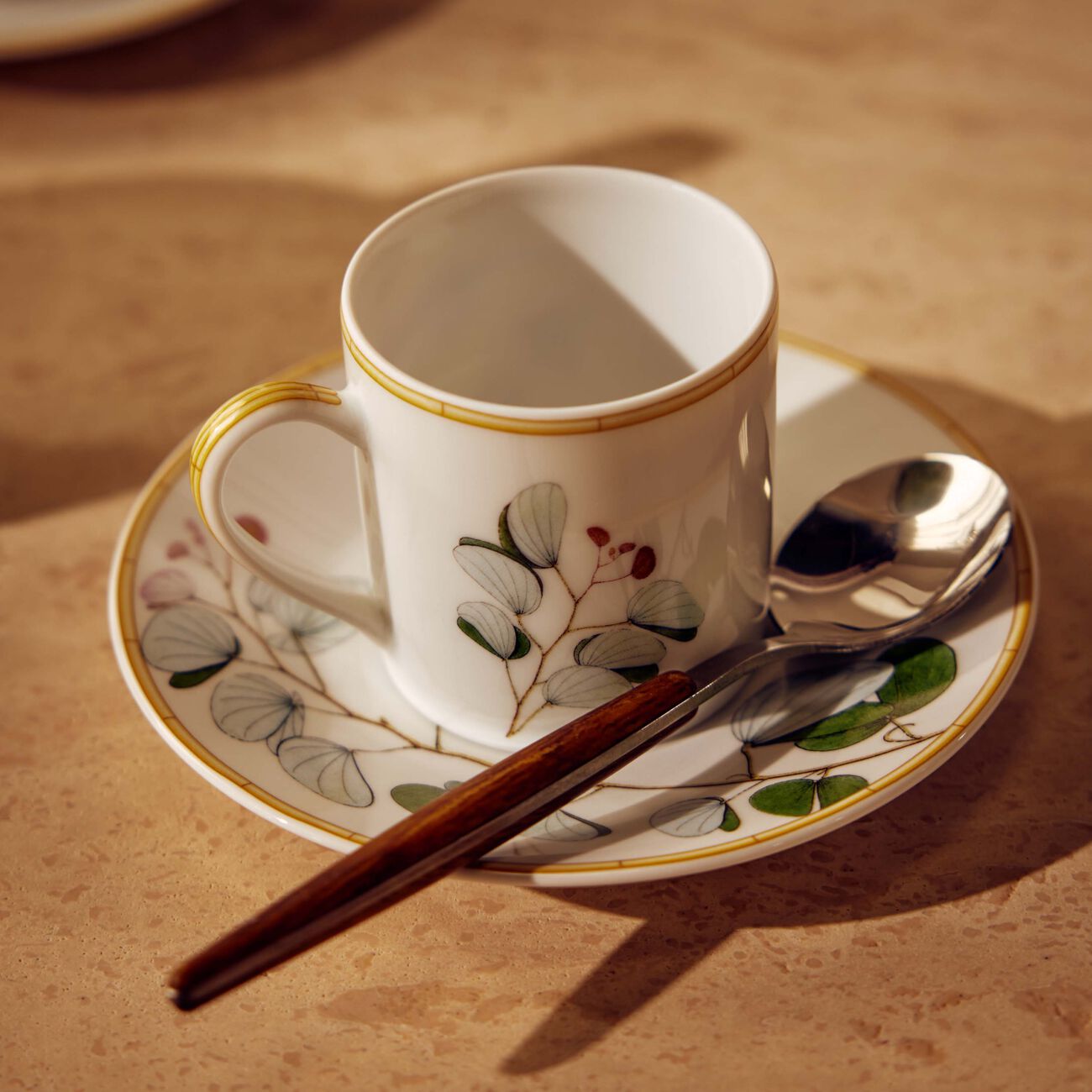 bernardaud jardin indien coffee cup   saucer white set of 4