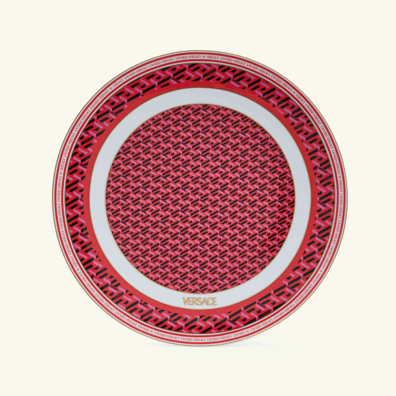 versace la greca signature charger plate round red 33cm