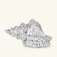 منحوتة بتصميم صدفة بورسا بوبو فضية بحجم متوسط بوتشيلاتي منحوتة بتصميم صدفة بورسا بوبو فضية بحجم متوسط