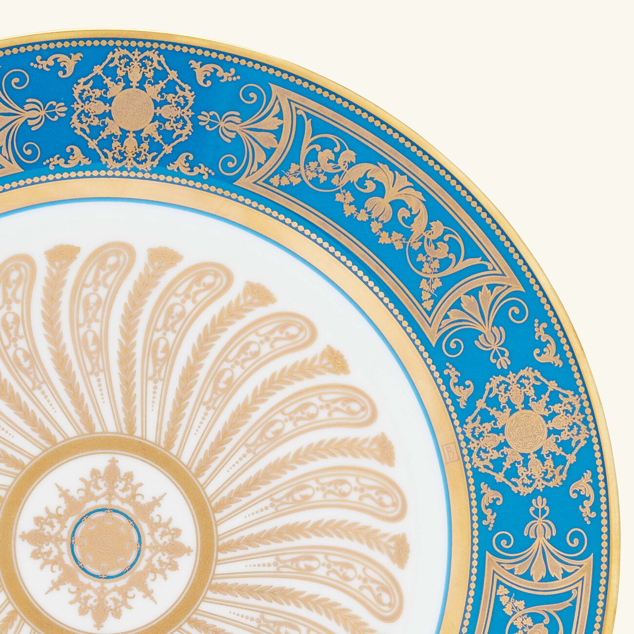 bernardaud aux rois salad plate round blue 21cm