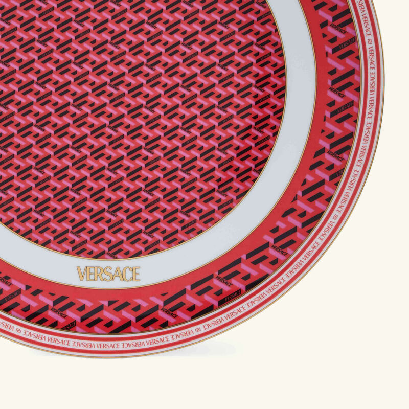 versace la greca signature charger plate round red 33cm