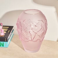 Papillons Vase Medium Pink lalique papillons vase medium pink