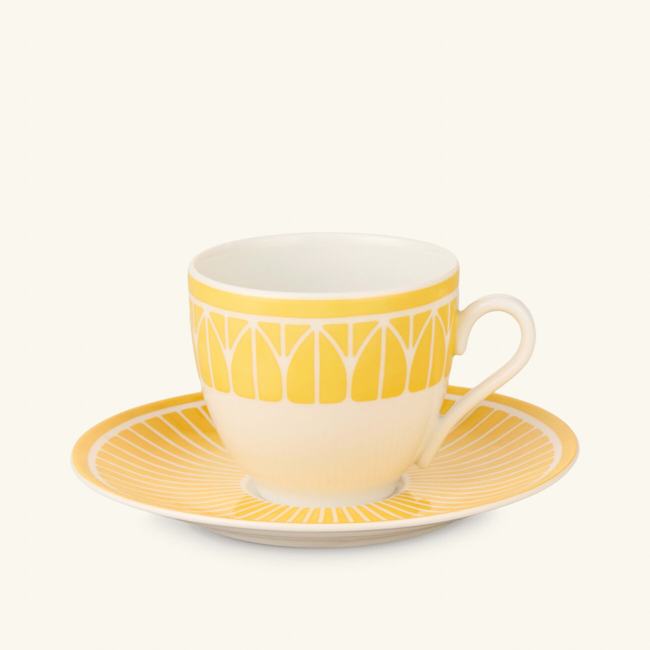 christofle malmaison riviera espresso cup   saucer yellow