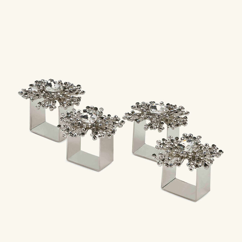 Gem Burst Napkin Ring Silver Set Of 4 kim seybert gem burst napkin ring silver set of 4