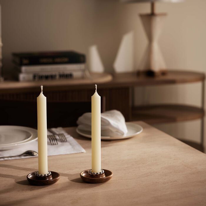 christofle perles candle holder oak