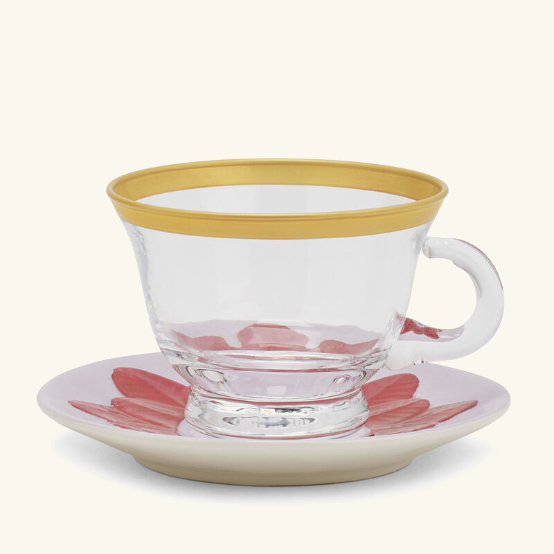 villari peacock cappuccino cup   saucer red