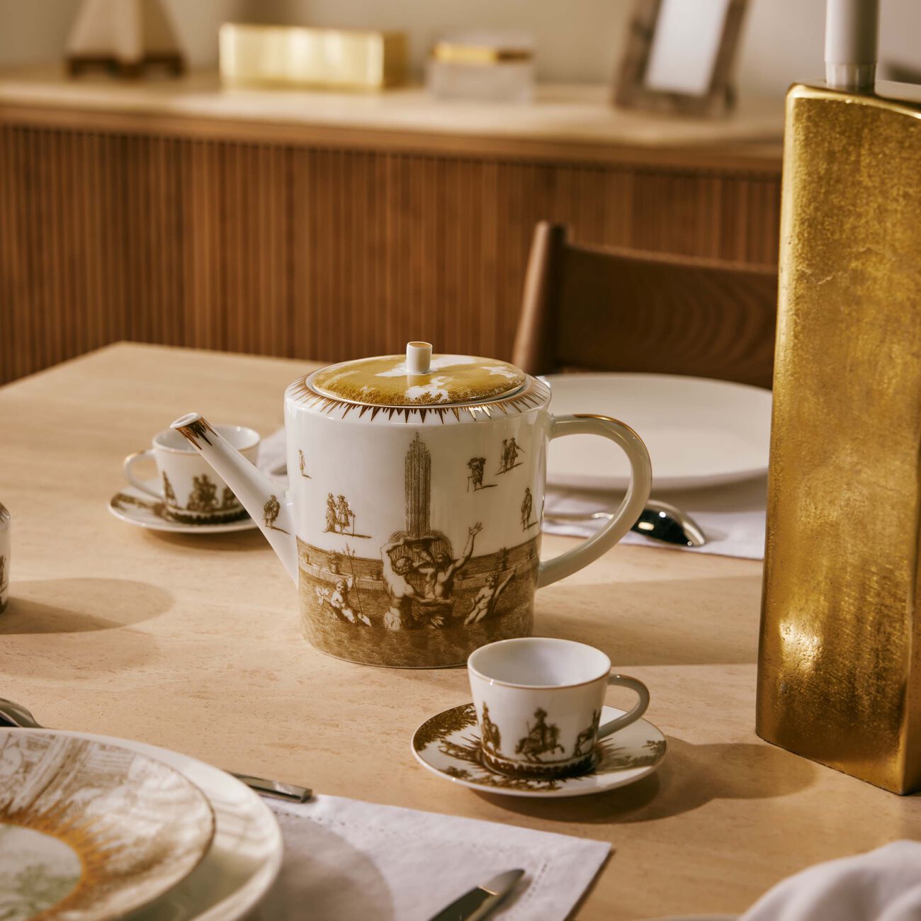bernardaud versailles enchante hot beverage server gold