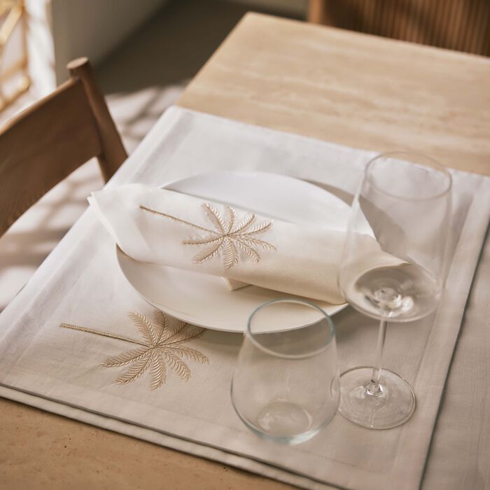 catherine denoual palm tree placemat beige