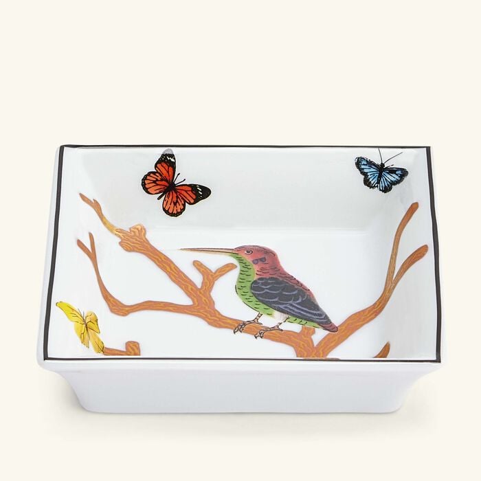 bernardaud aux oiseaux ashtray square small gold