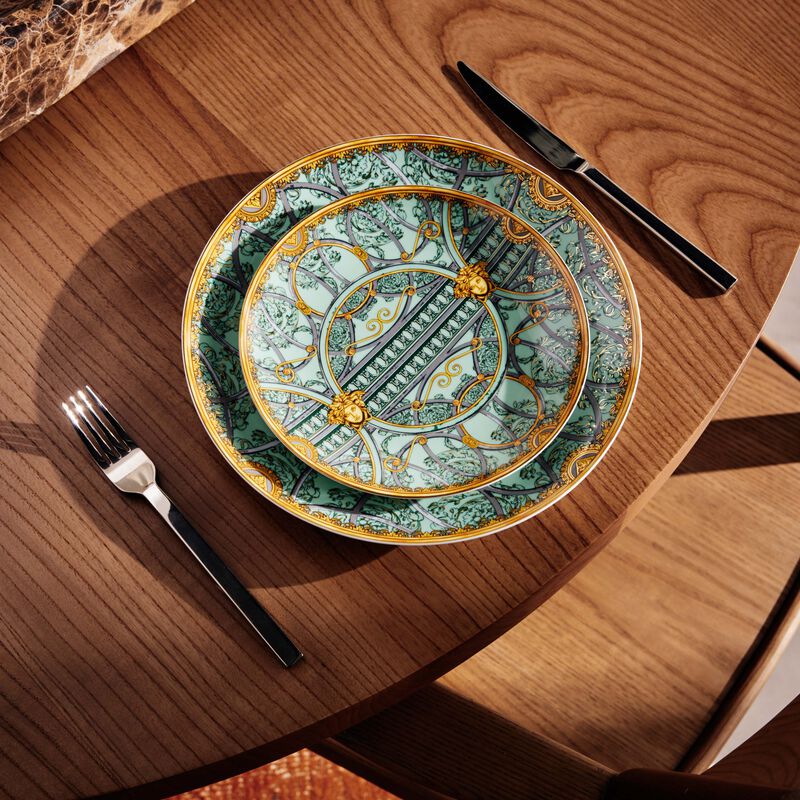 versace scala del palazzo plate round green 28cm