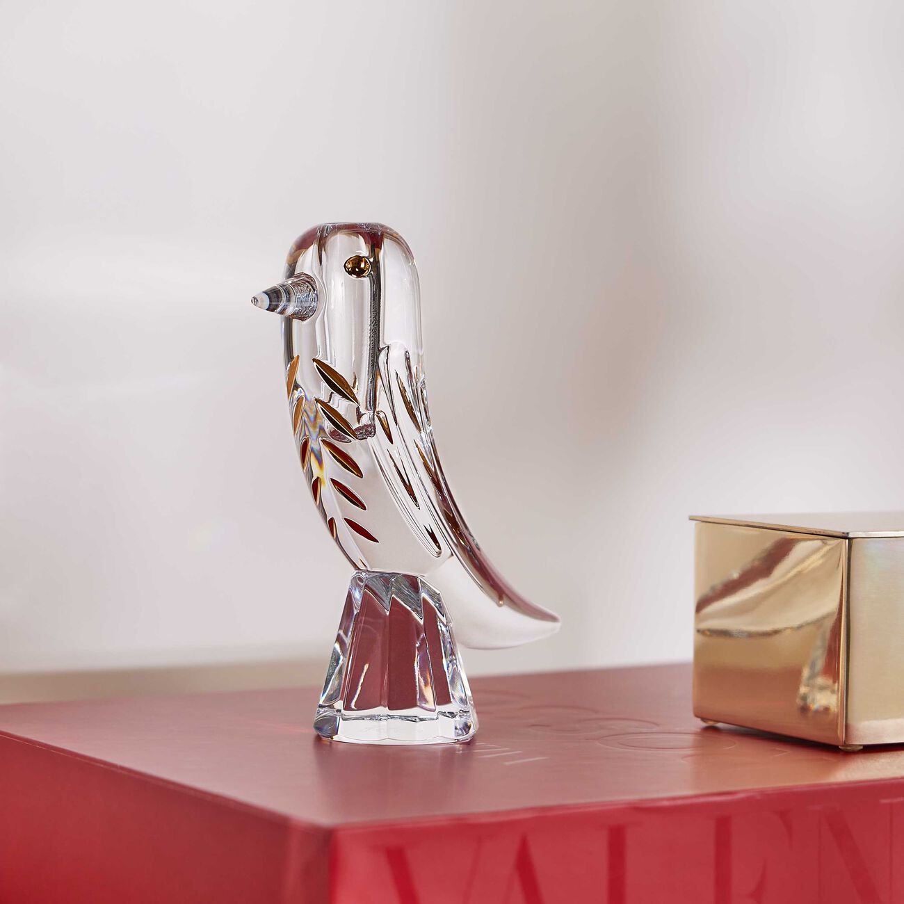 baccarat faunacrystopolis bird bud vase mini clear