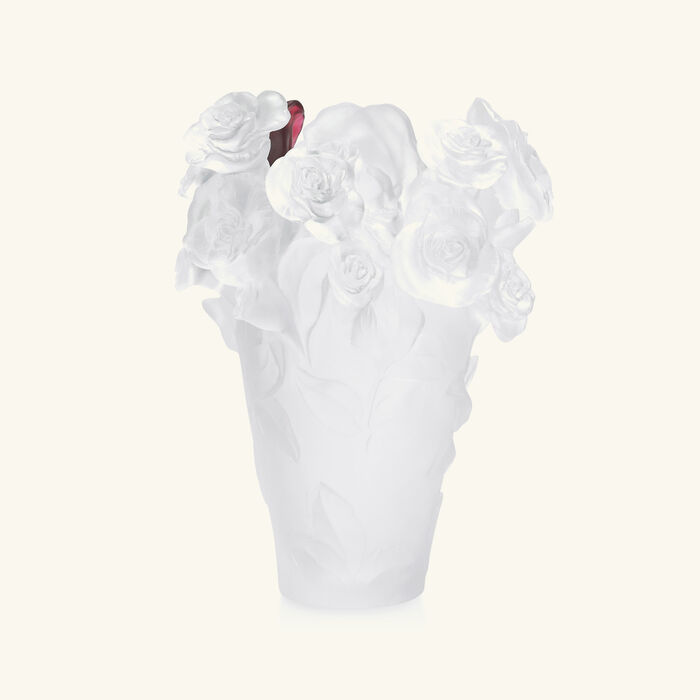 daum rose passion vase medium white limited edition