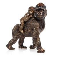 Jungle Mother And Baby Gorilla Figurine, small