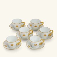 bernardaud ithaque or tea cup   saucer gold set of 6
